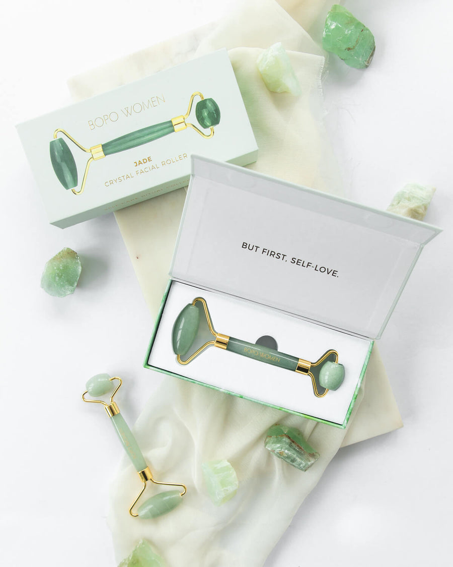 Jade crystal face roller